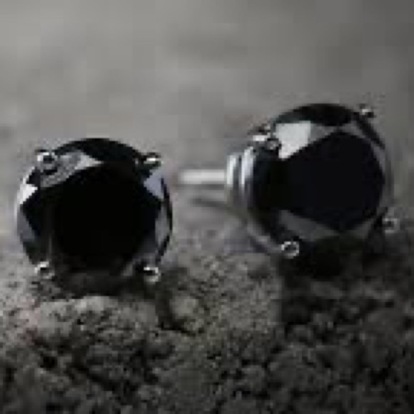 8mm 2 ct Each Round-Cut Black Diamond Earrings - Picture 9 of 16